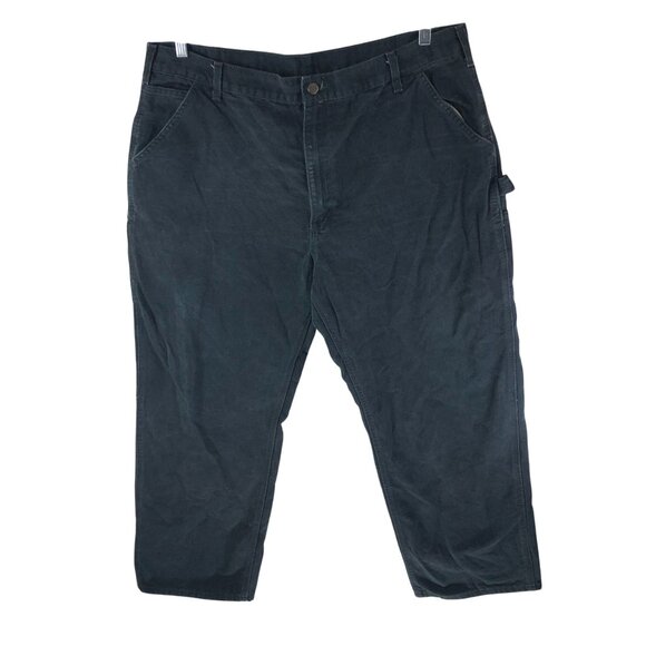Carhartt Loose Straight Washed Duck Dungaree Pants B11 Black 42x32 Actual 41x30 - Picture 1 of 4